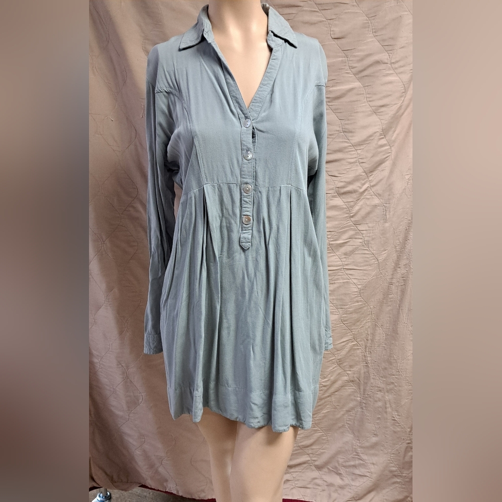 Khush Clothing Jayan Chemise Shirt Dress in Rayon, feather grey